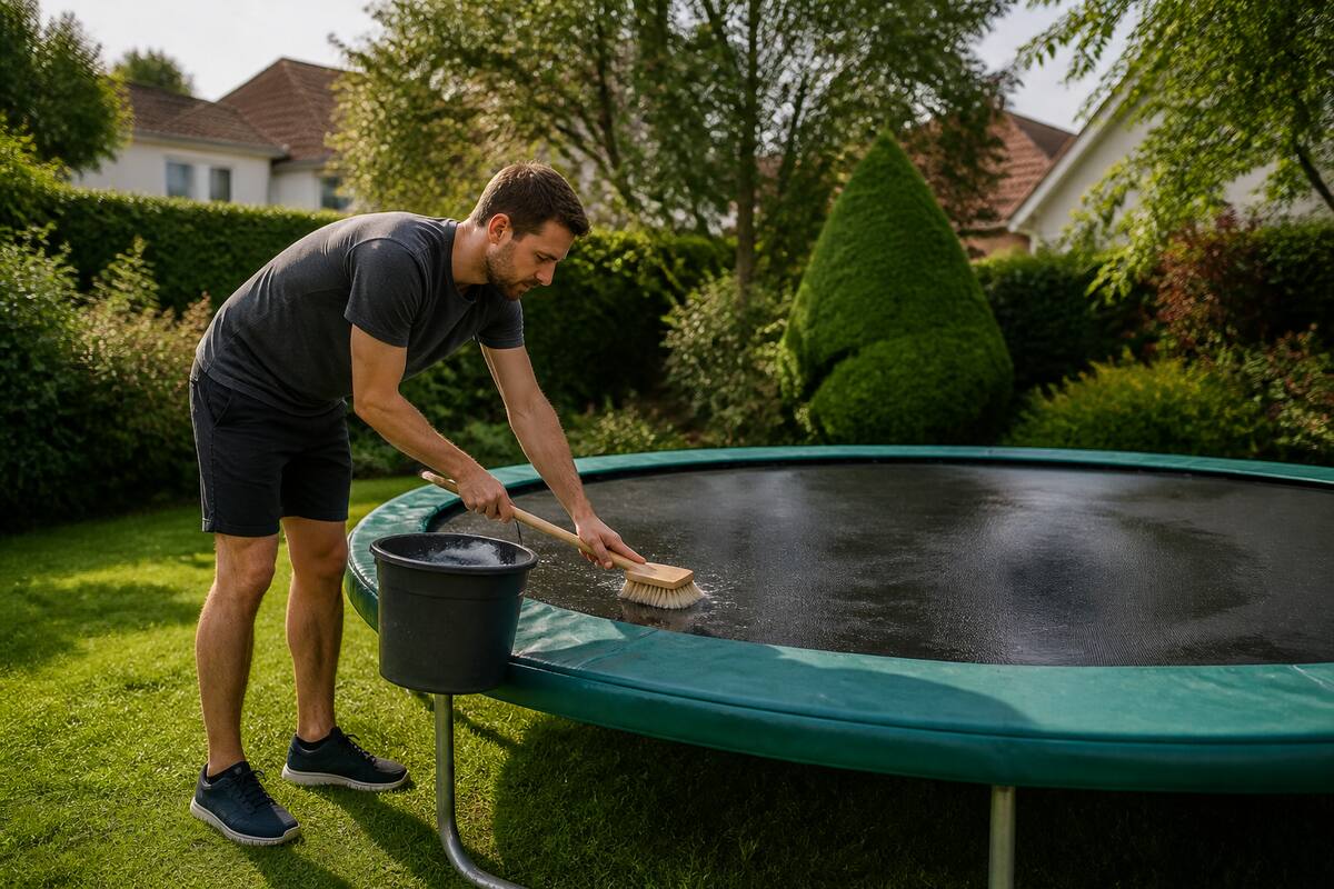 Trampoline schoonmaken: zo houd je springmat, rand en frame in goede staat